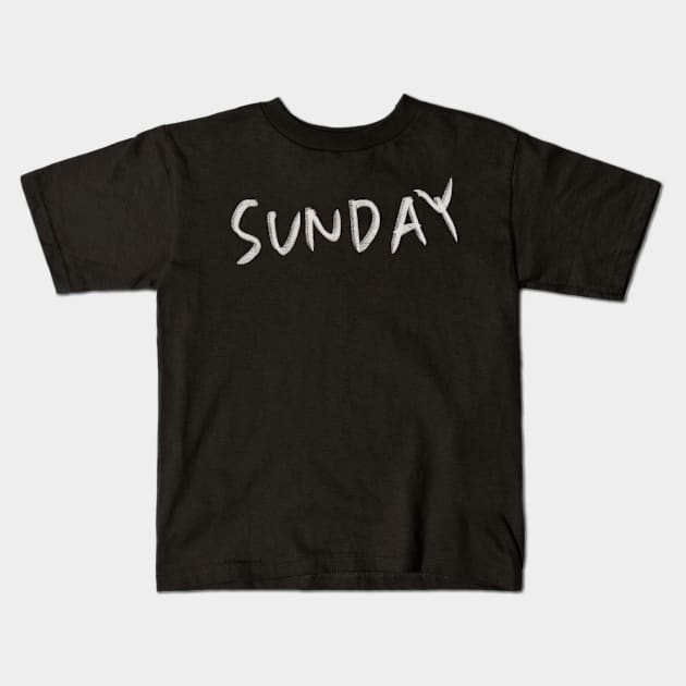 Hand Drawn Sunday Kids T-Shirt by Saestu Mbathi